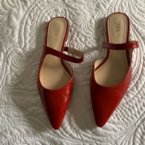 Zara ruby red slides